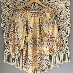 Matilda Jane Good Hart Yellow Peasant Blouse Shirt